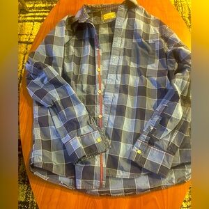 Italina Navy and White Plaid Men's Shirt